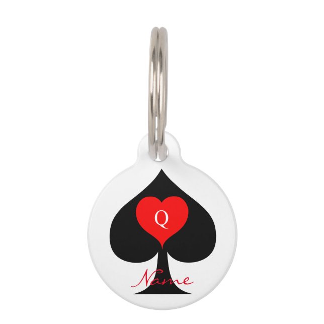 Black Queen of Spades Red Heart Thunder_Cove Haustiermarke (Rückseite)