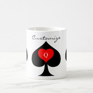 Black Queen of Spades Red Heart Thunder_Cove Kaffeetasse
