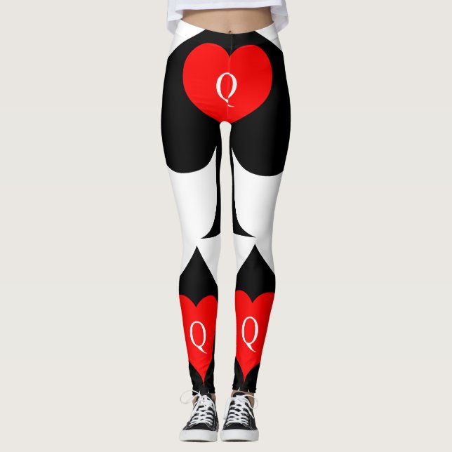 Black Queen of Spades Red Heart Thunder_Cove Leggings (Vorderseite)