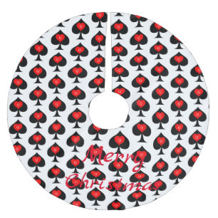 Black Queen of Spades Red Heart Thunder_Cove Polyester Weihnachtsbaumdecke