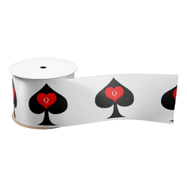 Black Queen of Spades Red Heart Thunder_Cove Satinband (Spule)
