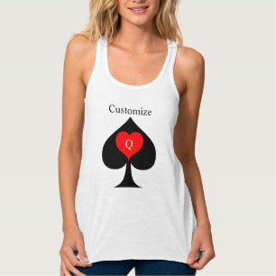 Black Queen of Spades Red Heart Thunder_Cove Tank Top