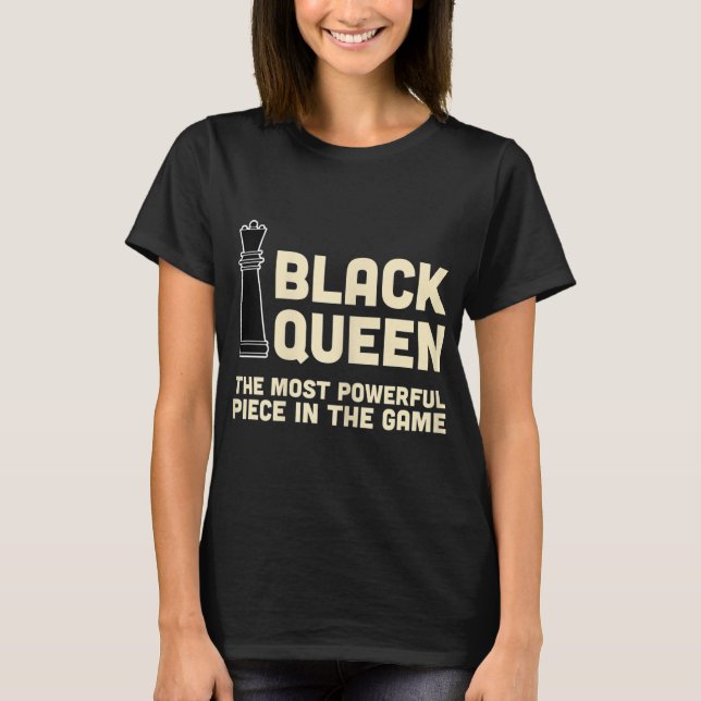 Black Queen Powerful Schach Afrikanische Amerikane T-Shirt (Vorderseite)