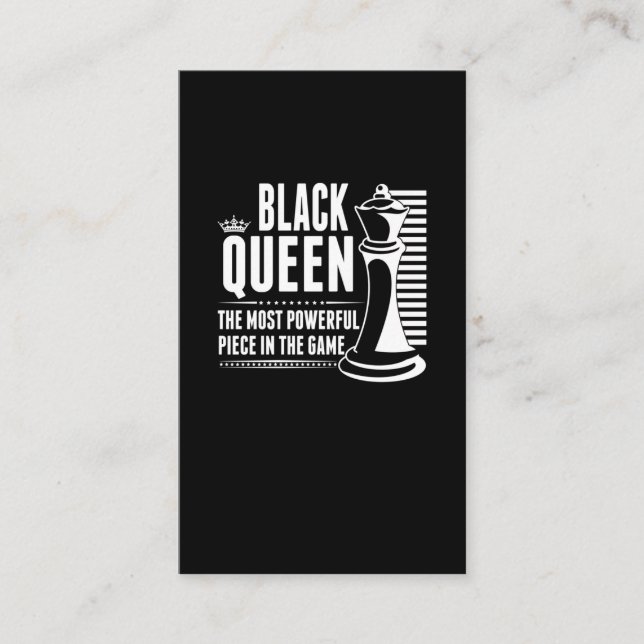 Black Queen Schach Piece Proud Black Women Visitenkarte (Vorderseite)