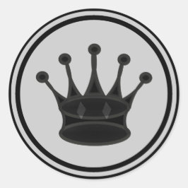Black Queen Schess Piece Runder Aufkleber