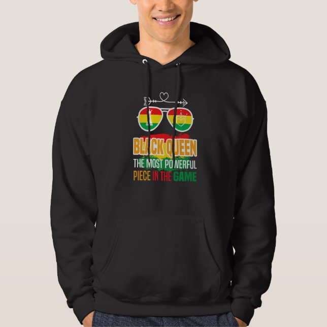 Black Queen The Most Powerful Piece Black History  Hoodie (Vorderseite)