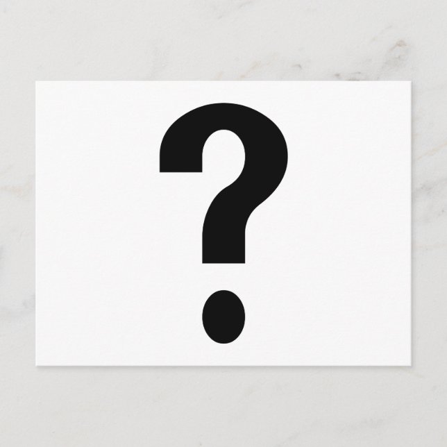 Black Question Mark Postkarte (Vorderseite)
