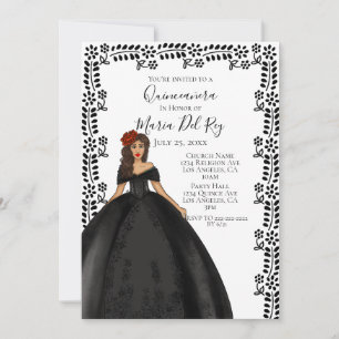 Black Quinceanera Dress Einladung