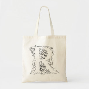 Black "R" Design Tote Bag Tragetasche