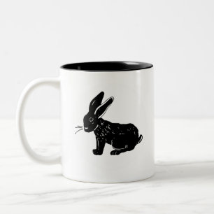 Black Rabbit SAV - quadratische Logo-Tasse Zweifarbige Tasse