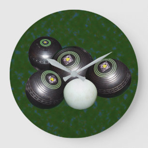 Black Rain Bowls und Kitty on Green, Große Wanduhr