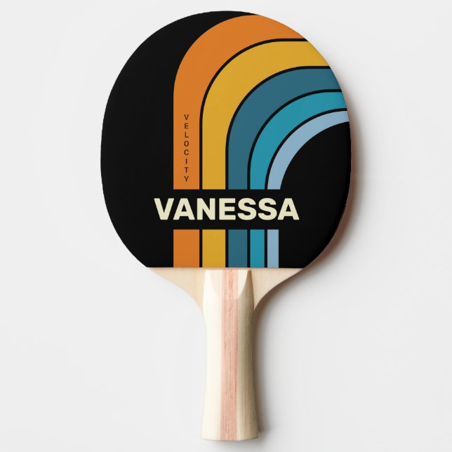Black Rainbow Arch with Name Tischtennis Schläger (Vorderseite)