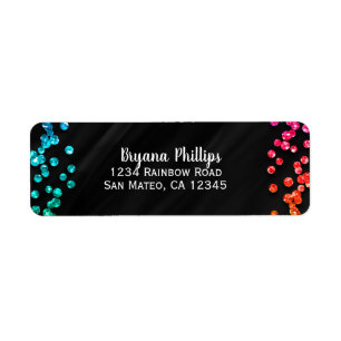 Black Rainbow Confetti Dots Fun Party
