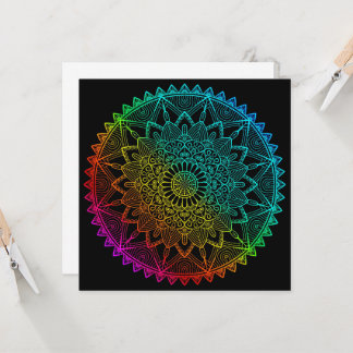 Black Rainbow Mandala Einladung