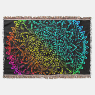 Black Rainbow Mandala Poster Decke