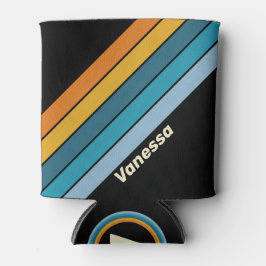 Black Rainbow Stripes with Name Dosenkühler