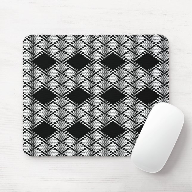 BLACK RAUTE STRICK Mouse Pad Mousepad (Mit Mouse)