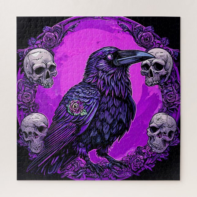 Black Raven and Skulls Puzzle (Vertikal)