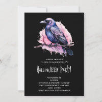 Black Raven auf einem Zweigbild Halloween