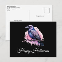Black Raven auf einem Zweigbild Halloween