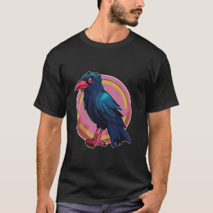 Black Raven Bird Grafik für gotische Kinder Frauen T-Shirt