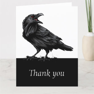Black Raven Bird Vielen Dank  Dankeskarte