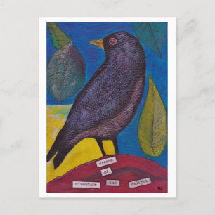 Black Raven Collage Card Postkarte