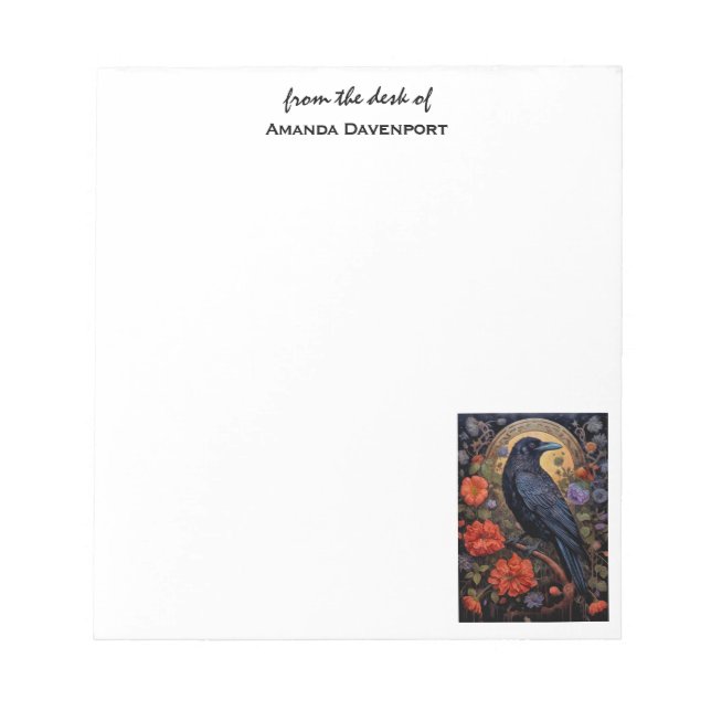 Black Raven Dark Gothic Notizblock (Vorderseite)