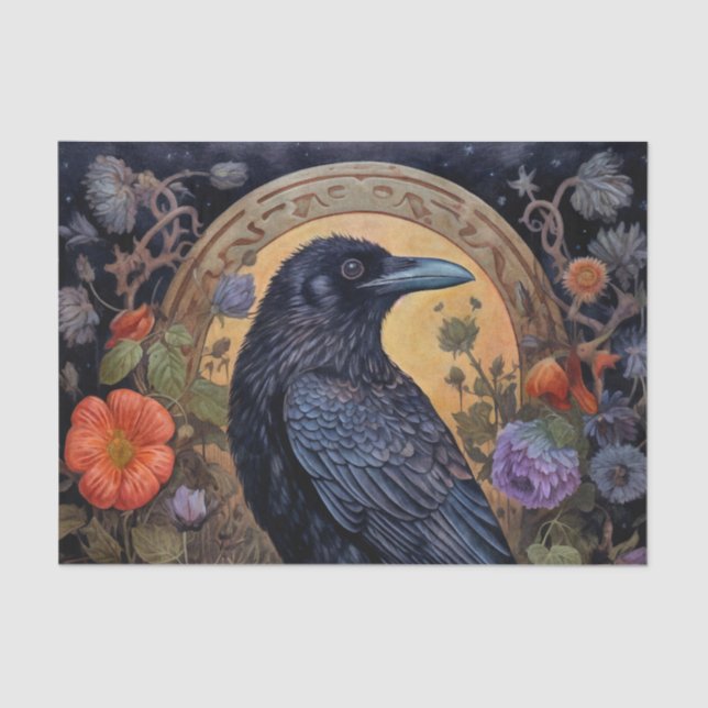 Black Raven Dark Gothic Seidenpapier (Vorderseite)