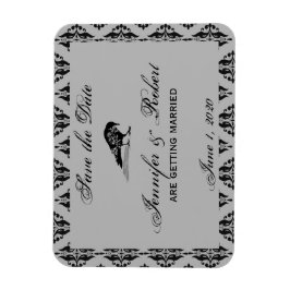 Black Raven Gothic Frame Save the Date Magnet