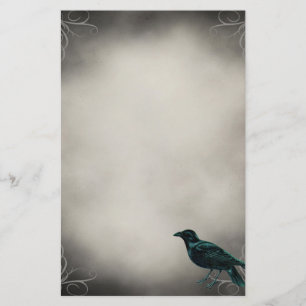 Black Raven Gothic Stationery Briefpapier