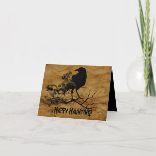 Black Raven Halloween Karte