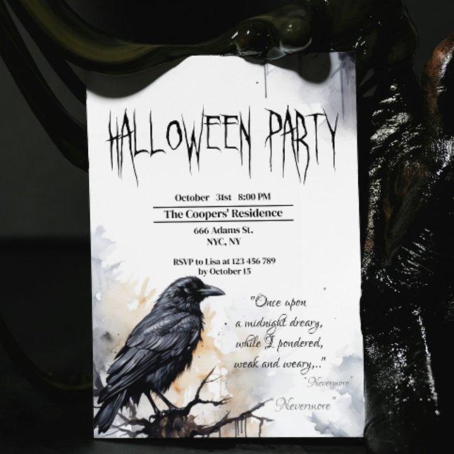Black Raven Halloween-Party Einladung (Von Creator hochgeladen)