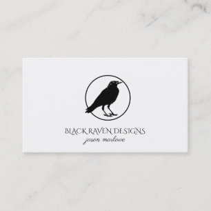 Black Raven in Circle Business Card Visitenkarte