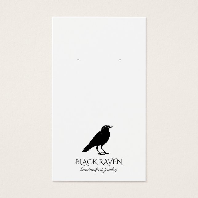 Black Raven Logo Earring Jewelry Display Card (Vorderseite)