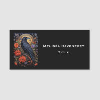 Black Raven mit Blume Gothic Design