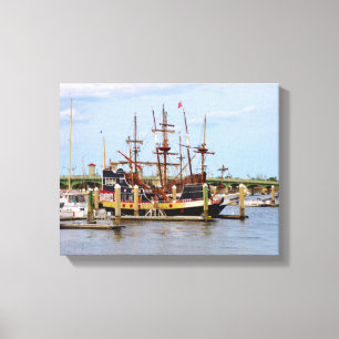 Black Raven Pirate Ship Wrapped Canvas Leinwanddruck