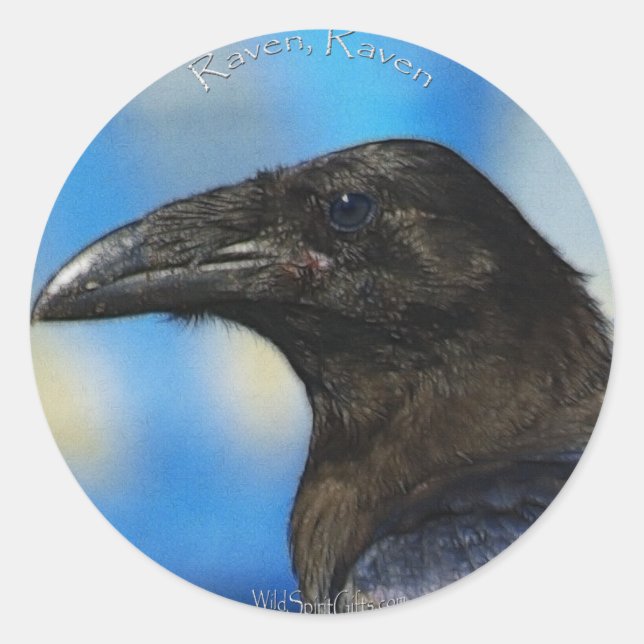 BLACK RAVEN Portraitaufkleber Runder Aufkleber (Vorderseite)