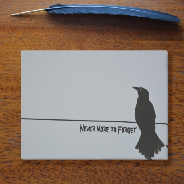Black Raven Silhouette Gothic Gray Post-it Klebezettel (Von Creator hochgeladen)