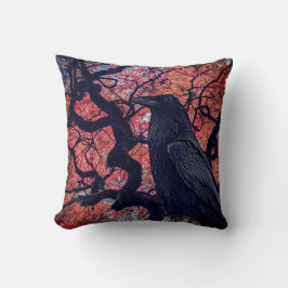 Black Raven und Gnarly Japanese Maple Tree Kissen