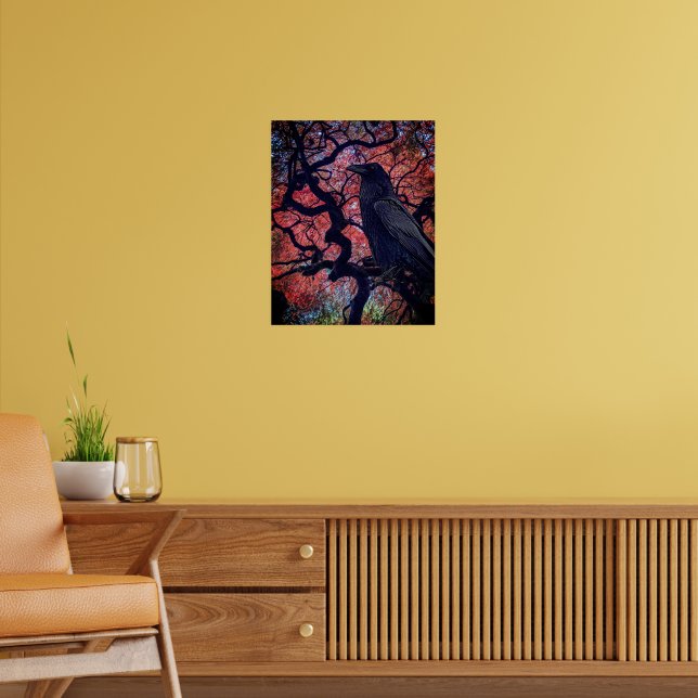 Black Raven und Gnarly Japanese Maple Tree Poster (Wohnzimmer 2)