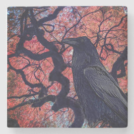 Black Raven und Gnarly Japanese Maple Tree Steinuntersetzer
