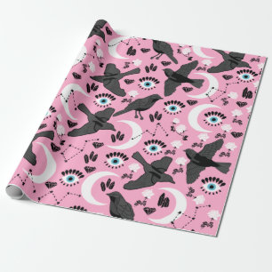 Black Raven Wrapping Paper Geschenkpapier