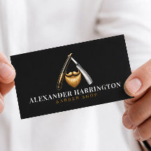 Black Razor Golden Beard Logo-Barbier 