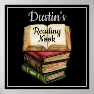 Black Reading Nook Poster