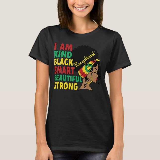 Black Receptionist African American Reception T-Shirt (Vorderseite)
