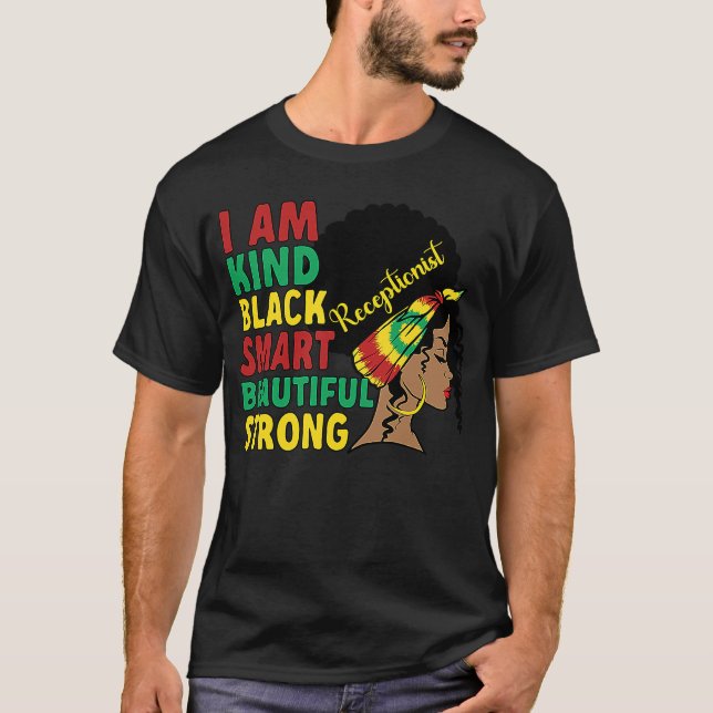 Black Receptionist African American Reception T-Shirt (Vorderseite)