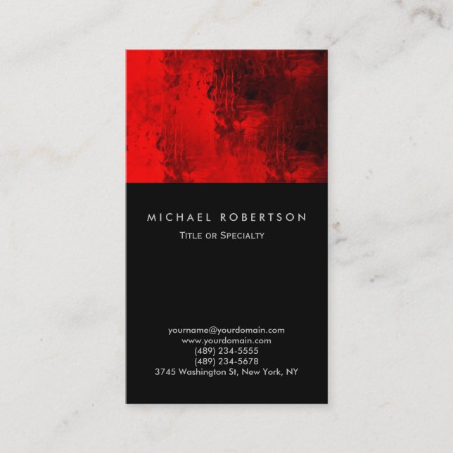 Black Red Abstrakt Consultant Business Card Visitenkarte (Vorderseite)