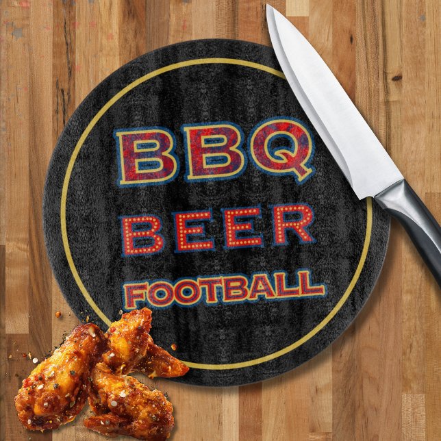 Black Red Blue Gold GRILLEN Beer Football Schneidebrett (Von Creator hochgeladen)
