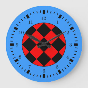 Black Red Blue Racing Thema Wall Clock Große Wanduhr